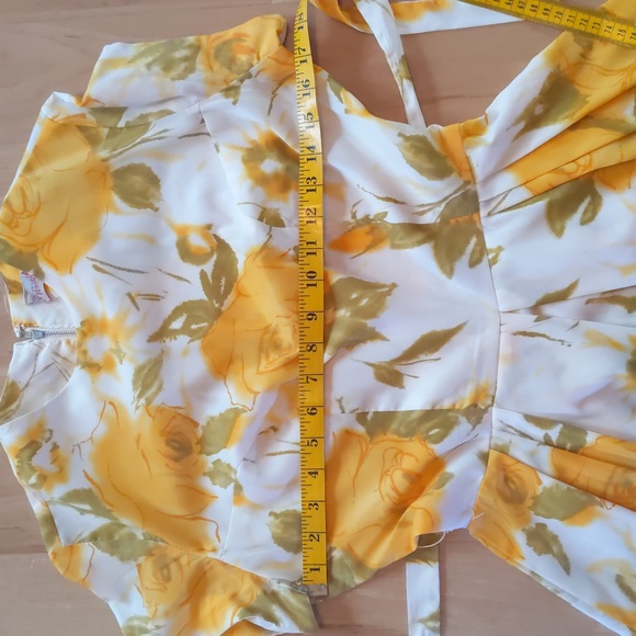 1950s Vintage Dress, fit & flare, retro, exposed zipper pleated belt 60s classic - Picture 15 of 16